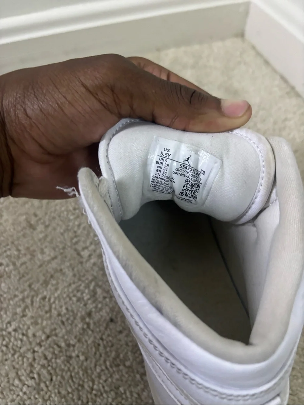 Nike Kids White High-Top Sneakers with Swoosh
